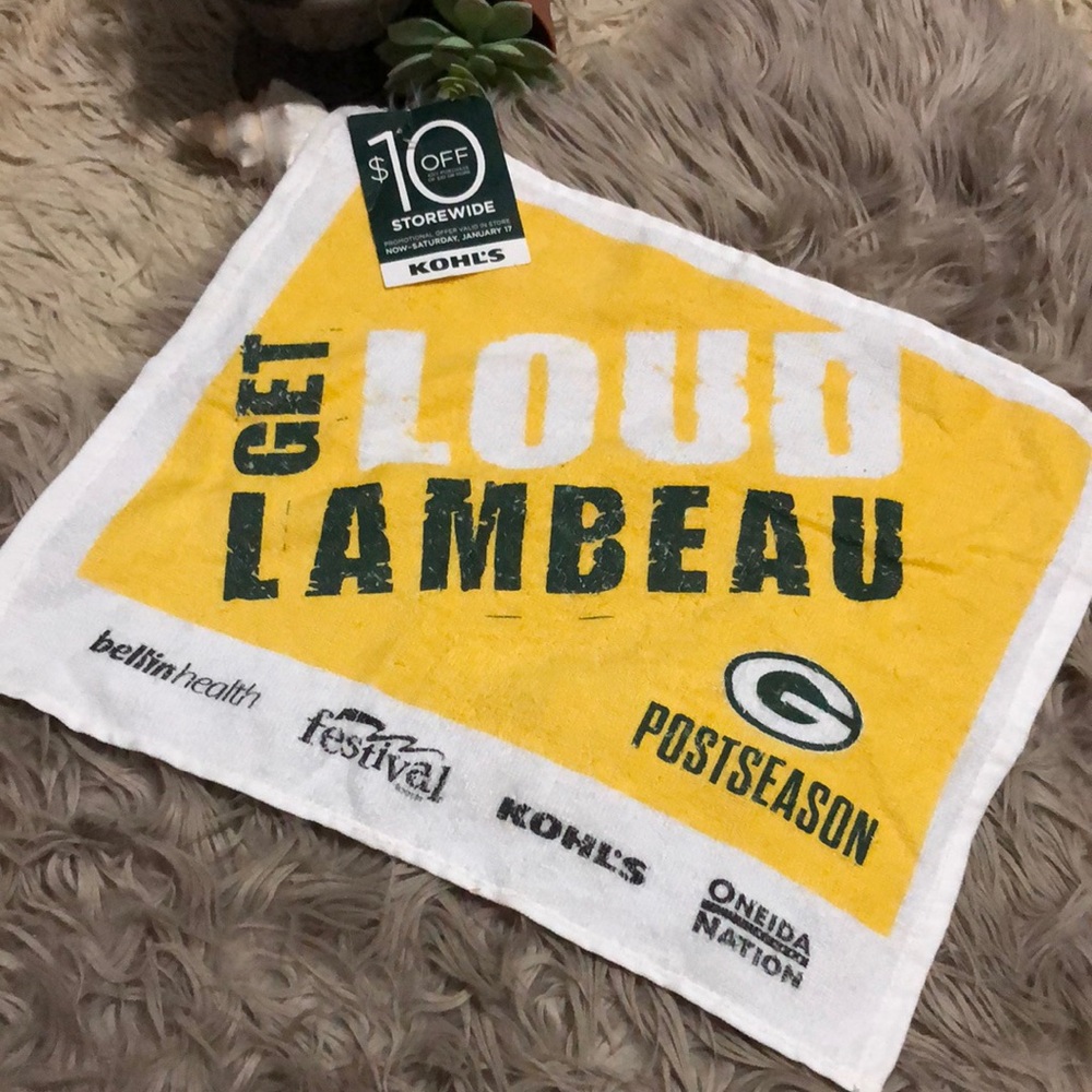NWT Vintage 2015-Green Bay Packers Cotton “Golf” Towel-17x14-Kohl’s Dept Store